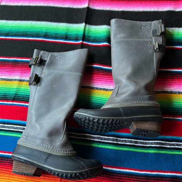 SOREL Slimpack Riding Tall II Waterproof Boots in Quarry/Pebble - Picture 1 of 14
